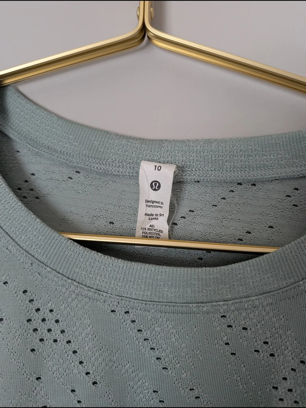 lululemon athletica Sage Green Eyelet Long-Sleeve Tee